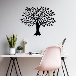 Wallity Tree - 462 Escultura de pared de metal negra
